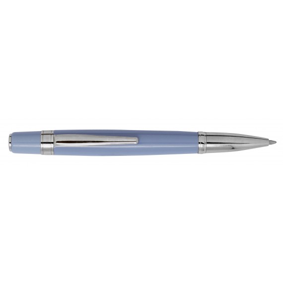Blue lacquered ballpen with chrome trims