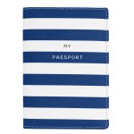 Protège passeport en PU motif rayé bleu , rouge ou noir assortis x 10