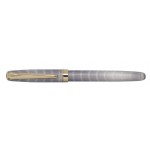 Matt metal checkered fountain pen, old silver color, golden accessories